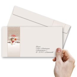 10 patterned envelopes HAPPY HOLIDAYS - MOTIF in standard DIN long format (windowless)