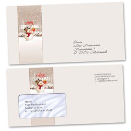 25 buste da lettera decorate HAPPY HOLIDAYS - C6 (senza finestra)
