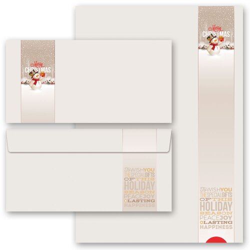 20-pc. Complete Motif Letter Paper-Set HAPPY HOLIDAYS - MOTIF