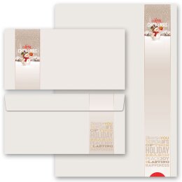 Briefpapier Set HAPPY HOLIDAYS - 40-tlg. DL (ohne Fenster)