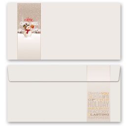 Briefpapier Set HAPPY HOLIDAYS - 40-tlg. DL (ohne Fenster)