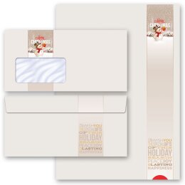 100-pc. Complete Motif Letter Paper-Set HAPPY HOLIDAYS -...