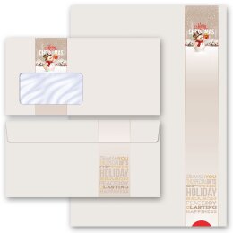 200-pc. Complete Motif Letter Paper-Set HAPPY HOLIDAYS - MOTIF