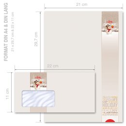 200-pc. Complete Motif Letter Paper-Set HAPPY HOLIDAYS - MOTIF