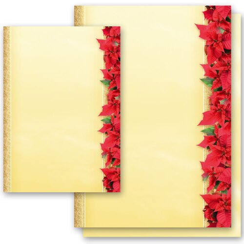 Carta da lettera decorati STELLA DI NATALE ROSSA