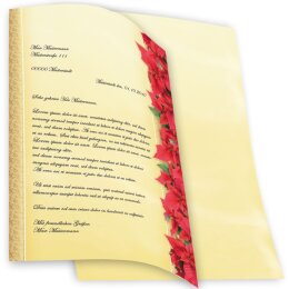 Motif Letter Paper! RED CHRISTMAS STARS 50 sheets DIN A4