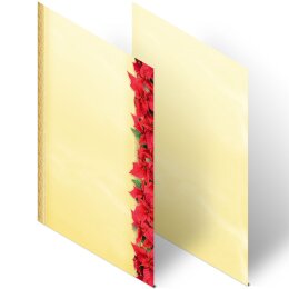 100 fogli di carta da lettera decorati STELLA DI NATALE ROSSA DIN A4