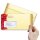 10 patterned envelopes RED CHRISTMAS STARS in standard DIN long format (with windows)