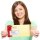 10 patterned envelopes RED CHRISTMAS STARS in standard DIN long format (with windows)