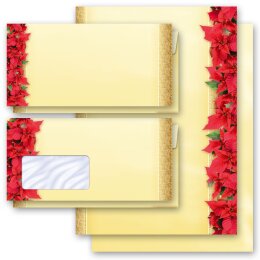 Papier à lettres et enveloppes Sets ÉTOILE DE NOËL ROUGE