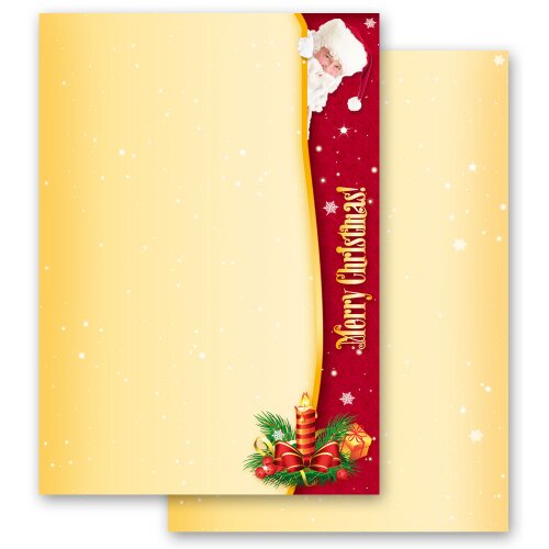 20 fogli di carta da lettera decorati BABBO NATALE DIN A4 Natale, St Nicholas, Paper-Media