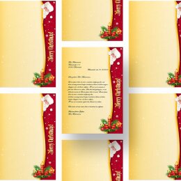 50 fogli di carta da lettera decorati BABBO NATALE DIN A4