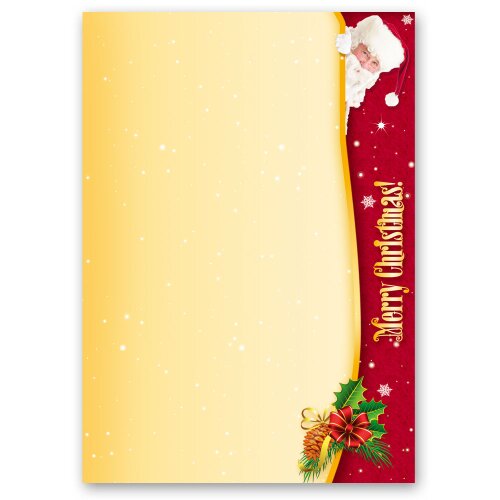 Papel de carta Navidad PAPÁ NOEL - 50 Hojas formato DIN A5 - Paper-Media Navidad, Amplia selección, Paper-Media