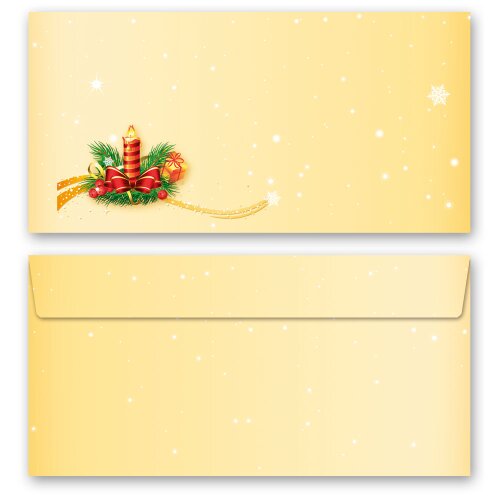 10 patterned envelopes SANTA CLAUS in standard DIN long format (windowless) Christmas, Christmas motif, Paper-Media
