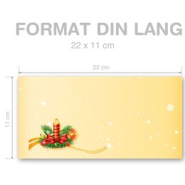 SANTA CLAUS Briefumschläge Christmas motif CLASSIC 10 envelopes (windowless), DIN LONG (220x110 mm), DLOF-4024-10