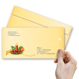 10 enveloppes à motifs au format DIN LONG - SANTA CLAUS (sans fenêtre)