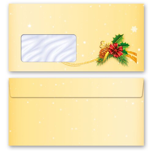 10 sobres estampados PAPÁ NOEL - Formato: DIN LANG (con ventana) Navidad, Motivo navideño, Paper-Media