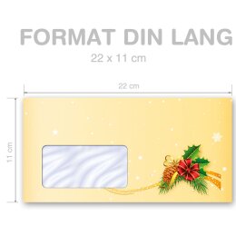 BABBO NATALE Briefumschläge Motivo di Natale CLASSIC 10 buste (con finestra), DIN LONG (220x110 mm), DLMF-4024-10