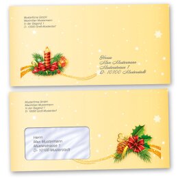 Motif envelopes Christmas, SANTA CLAUS 10 envelopes (with window) - DIN LONG (220x110 mm) | Self-adhesive | Order online! | Paper-Media