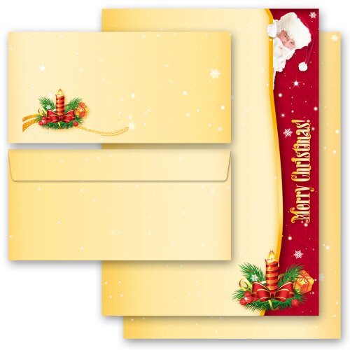 40-pc. Complete Motif Letter Paper-Set SANTA CLAUS Christmas, Christmas Stationery, Paper-Media