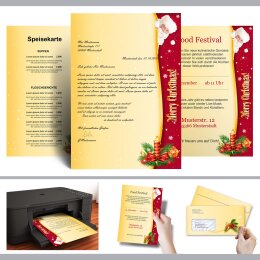 Motiv-Briefpapier Set SANTA CLAUS - 40-tlg. DL (mit Fenster)