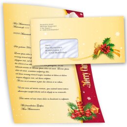 Motiv-Briefpapier Set SANTA CLAUS - 100-tlg. DL (mit Fenster)