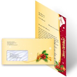 Motiv-Briefpapier Set SANTA CLAUS - 200-tlg. DL (mit Fenster)