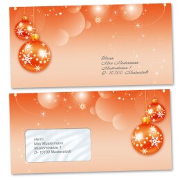 Briefumschläge Weihnachten, MERRY CHRISTMAS 10 Briefumschläge (ohne Fenster) - DIN LANG (220x110 mm) | selbstklebend | Online bestellen! | Paper-Media