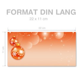 MERRY CHRISTMAS - EN Briefumschläge Christmas envelopes CLASSIC 10 envelopes (windowless), DIN LONG (220x110 mm), DLOF-8321-10