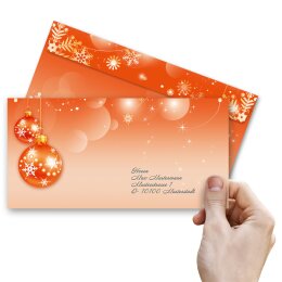 10 patterned envelopes MERRY CHRISTMAS - EN in standard DIN long format (windowless)