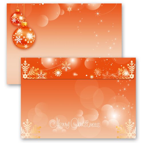 10 patterned envelopes MERRY CHRISTMAS - EN in C6 format (windowless) Christmas, Christmas envelopes, Paper-Media