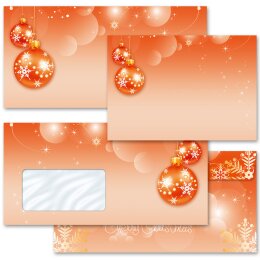 10 patterned envelopes MERRY CHRISTMAS - EN in C6 format (windowless)