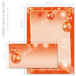 Briefpapier Set MERRY CHRISTMAS - 20-tlg. DL (ohne Fenster)