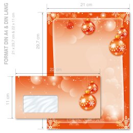 100-pc. Complete Motif Letter Paper-Set MERRY CHRISTMAS - EN