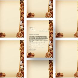 50 fogli di carta da lettera decorati POT-POURRI DI NATALE DIN A4
