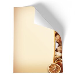Motif Letter Paper! CHRISTMAS NUTS AND ORANGES 50 sheets DIN A5
