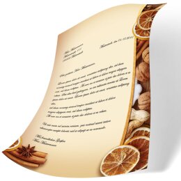 Motif Letter Paper! CHRISTMAS NUTS AND ORANGES 50 sheets DIN A5
