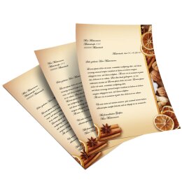 Motif Letter Paper! CHRISTMAS NUTS AND ORANGES 50 sheets DIN A5