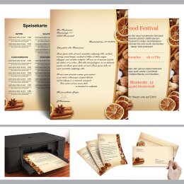 50 enveloppes à motifs au format DIN LONG - ORANGES ET NOIX DE NOËL (sans fenêtre)