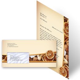 Motiv-Briefpapier Set WEIHNACHTLICHES ALLERLEI - 40-tlg. DL (mit Fenster)
