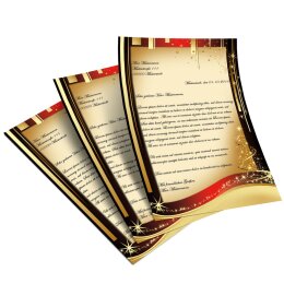 50 fogli di carta da lettera decorati NATALE LETTERA  DIN A5