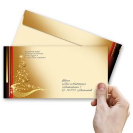 10 patterned envelopes CHRISTMAS LETTER in standard DIN long format (windowless)