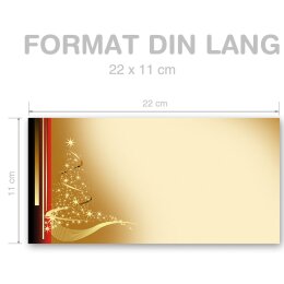 LETTRE DE NOËL Briefumschläge Enveloppes de Noël CLASSIC 10 enveloppes (sans fenêtre), DIN LANG (220x110 mm), DLOF-8265-10