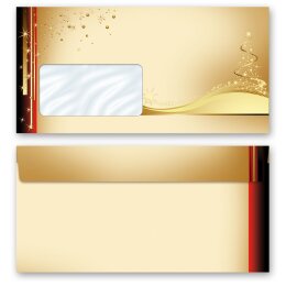 50 patterned envelopes CHRISTMAS LETTER in standard DIN long format (with windows) Christmas, Christmas envelopes, Paper-Media