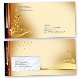 10 patterned envelopes CHRISTMAS LETTER in C6 format (windowless)