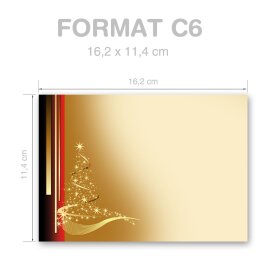 Enveloppes Noël, LETTRE DE NOËL 10 enveloppes - DIN C6 (162x114 mm) | Auto-adhésif | Commander en ligne! | Paper-Media