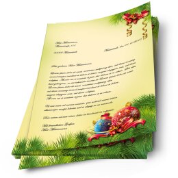 50 fogli di carta da lettera decorati DECORAZIONI DI NATALE DIN A4