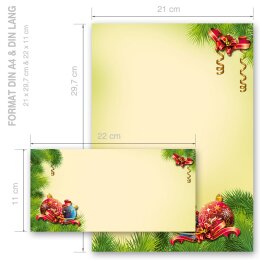 Briefpapier Set WEIHNACHTSDEKO - 40-tlg. DL (ohne Fenster)