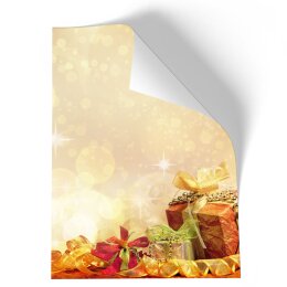 Briefpapier - Motiv WEIHNACHTSGESCHENKE | Weihnachten | Hochwertiges DIN A4 Briefpapier - 250 Blatt | 90 g/m² | einseitig bedruckt | Online bestellen!