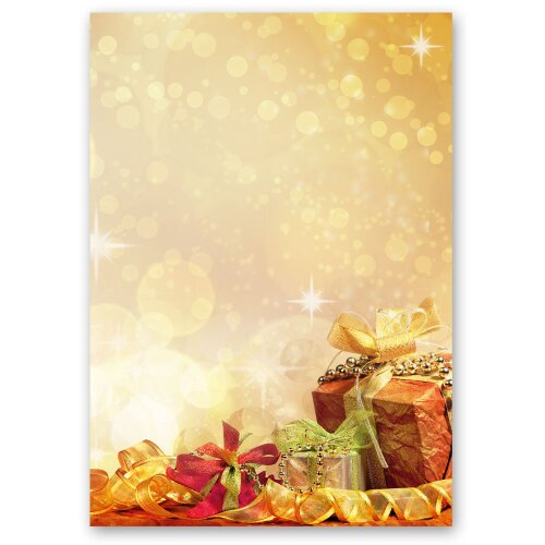 50 fogli di carta da lettera decorati REGALI DI NATALE DIN A5 Natale, Motivo di Natale, Paper-Media